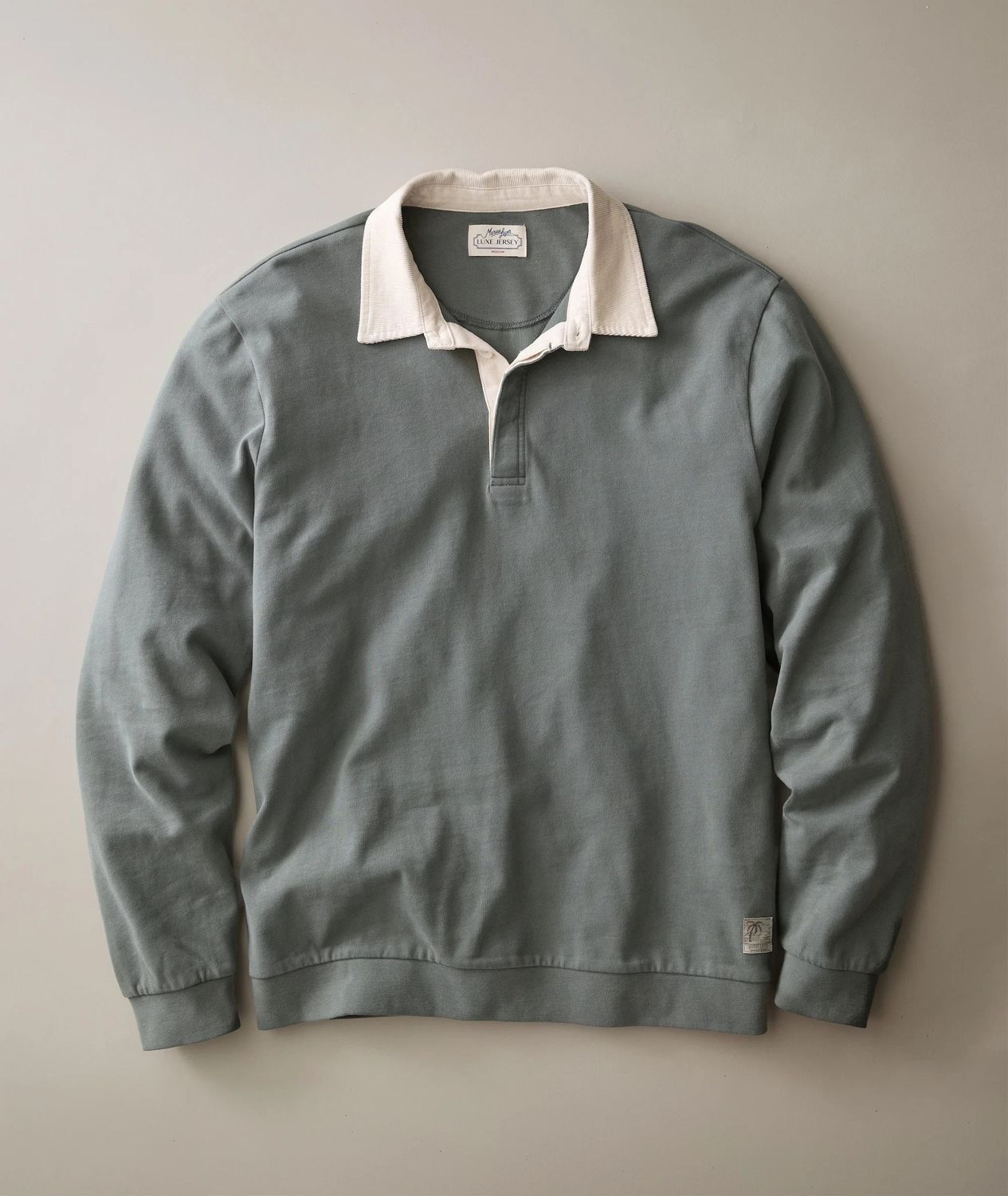 Marine Layer Luxe Jersey Polo in Balsam Green