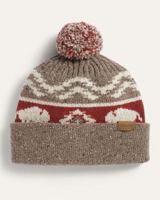 Pendleton Lambswool Beanie with Pom in Bison Brown