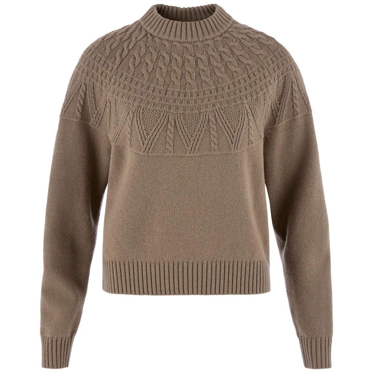 Fjallraven Ovik Solid Jacquard Knit in Suede Brown