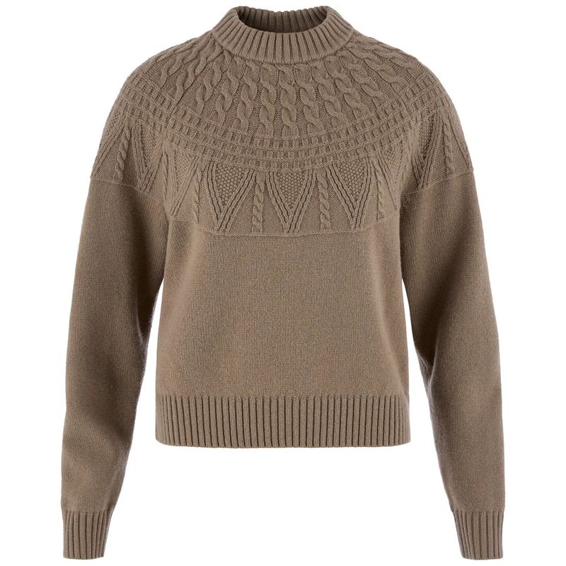Fjallraven Ovik Solid Jacquard Knit in Suede Brown