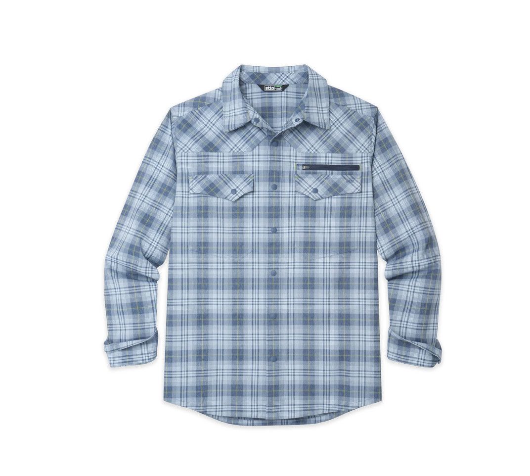 Stio Eddy Slope Shirt in Vintage Indigo Plaid