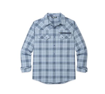 Stio Eddy Slope Shirt in Vintage Indigo Plaid