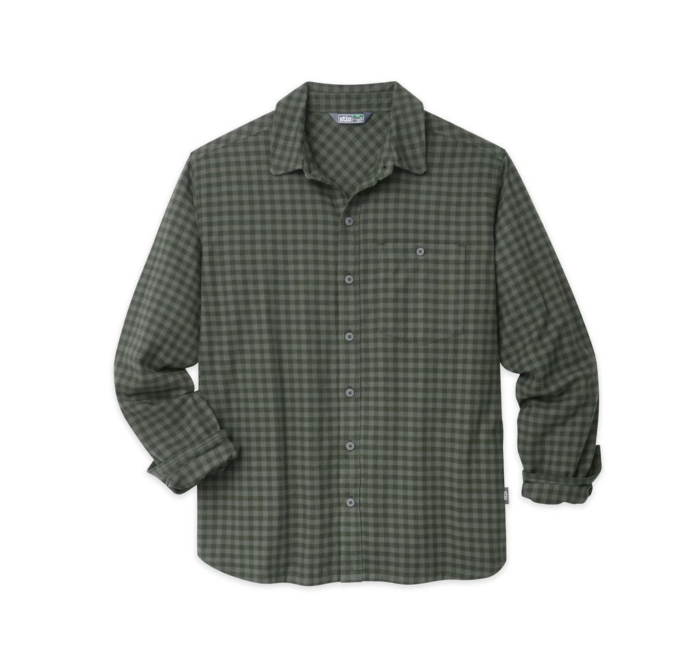 Stio Miter Stretch Lightweight Flannel Shirt in Rosin Mini Check