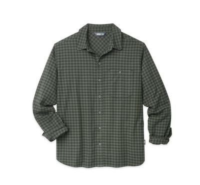 Stio Miter Stretch Lightweight Flannel Shirt in Rosin Mini Check
