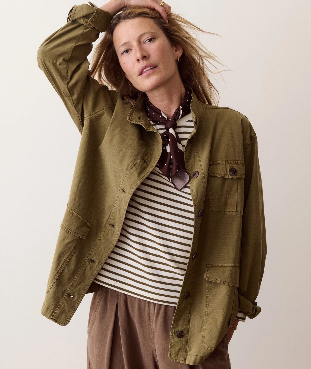 Blake Ripstop Utility Jacket in Dark Olive