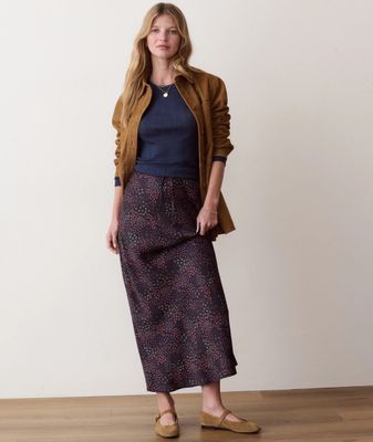 Marine Layer Silvia Maxi Skirt in Navy Floral