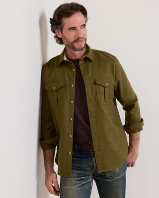 Pendleton Men's Wool Scout Shirt in Green Mix