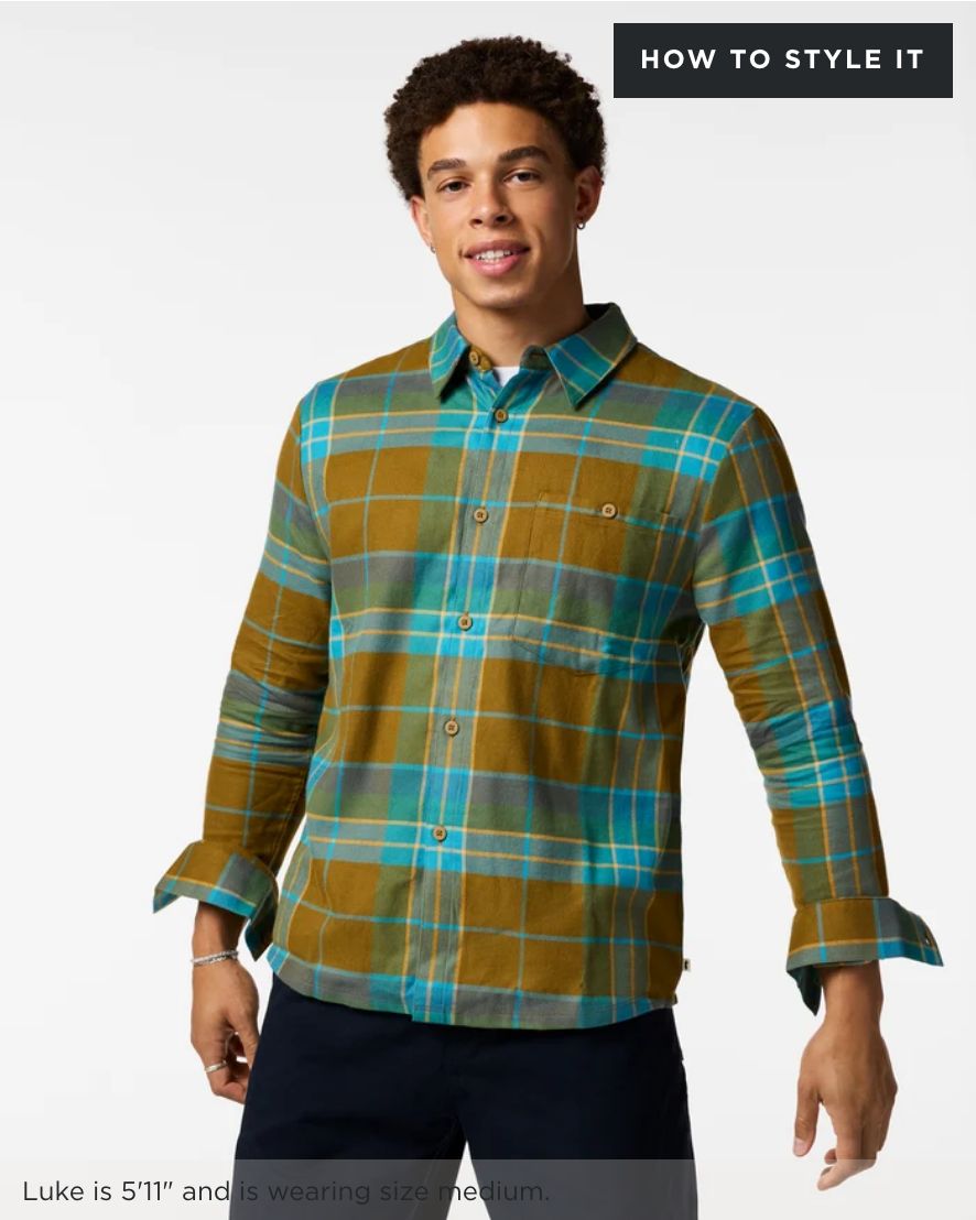 Cotopaxi Men's Quedo Flannel Shirt in Log Cabin Plaid