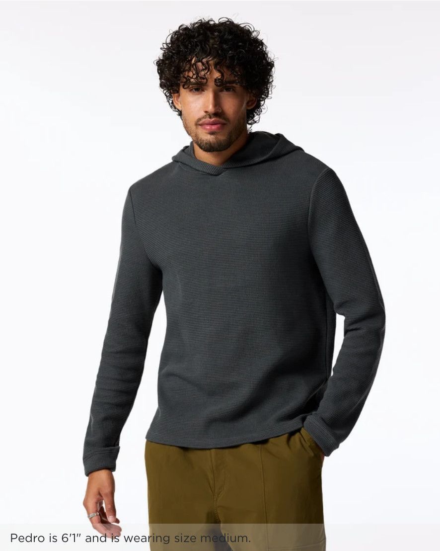 Cotopaxi Men's Atajo Long Sleeve Waffle Hoodie, Color: Charcoal, Size: MD