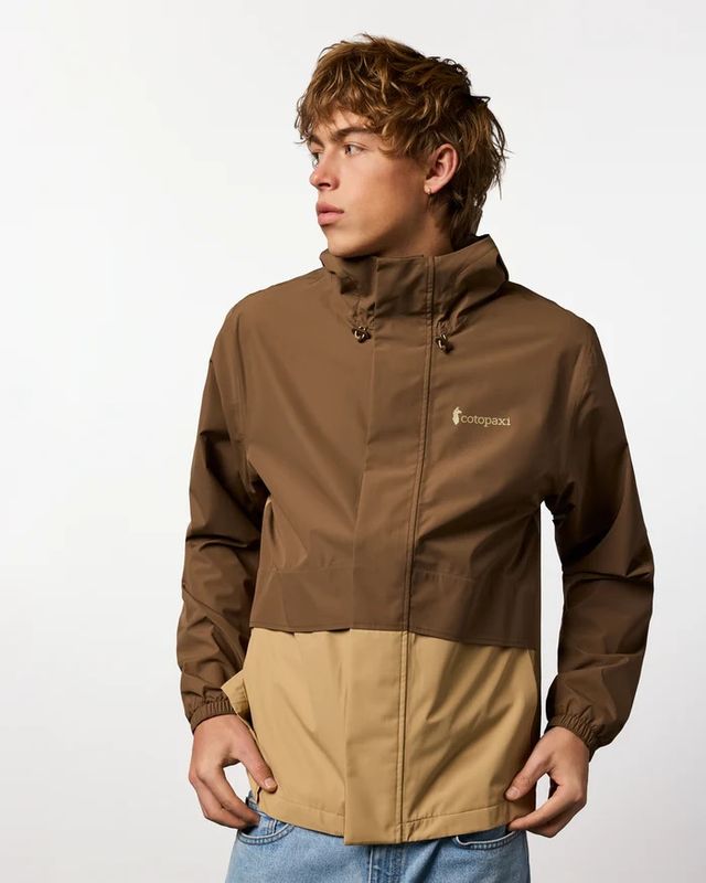 Cotopaxi Rayu Rain Jacket in Dune and Khaki