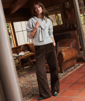 Marine Layer Allison Corduroy Trouser in Dark Chocolate