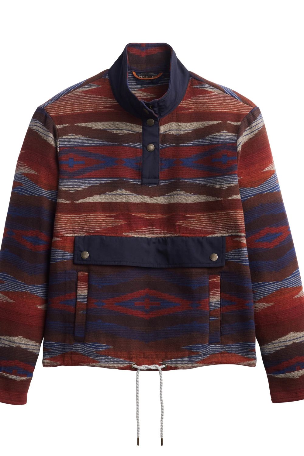 Pendleton Doublesoft Half-Snap Pullover in Crownpoint Blue and Red