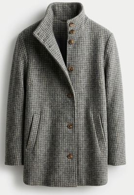 Marine Layer Stephanie Wool Coat in Charcoal/Cream Houndstooth