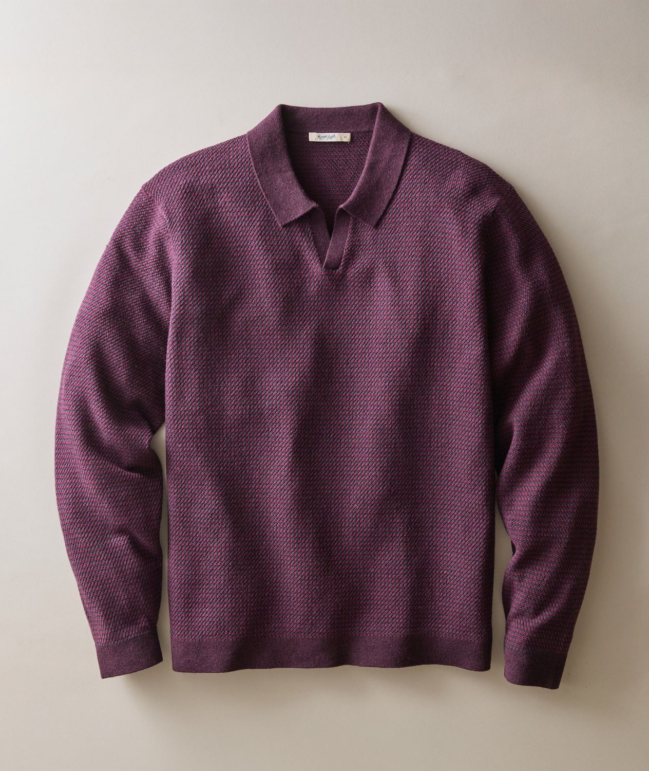 Marine Layer Liam Sweater Polo in Burgundy