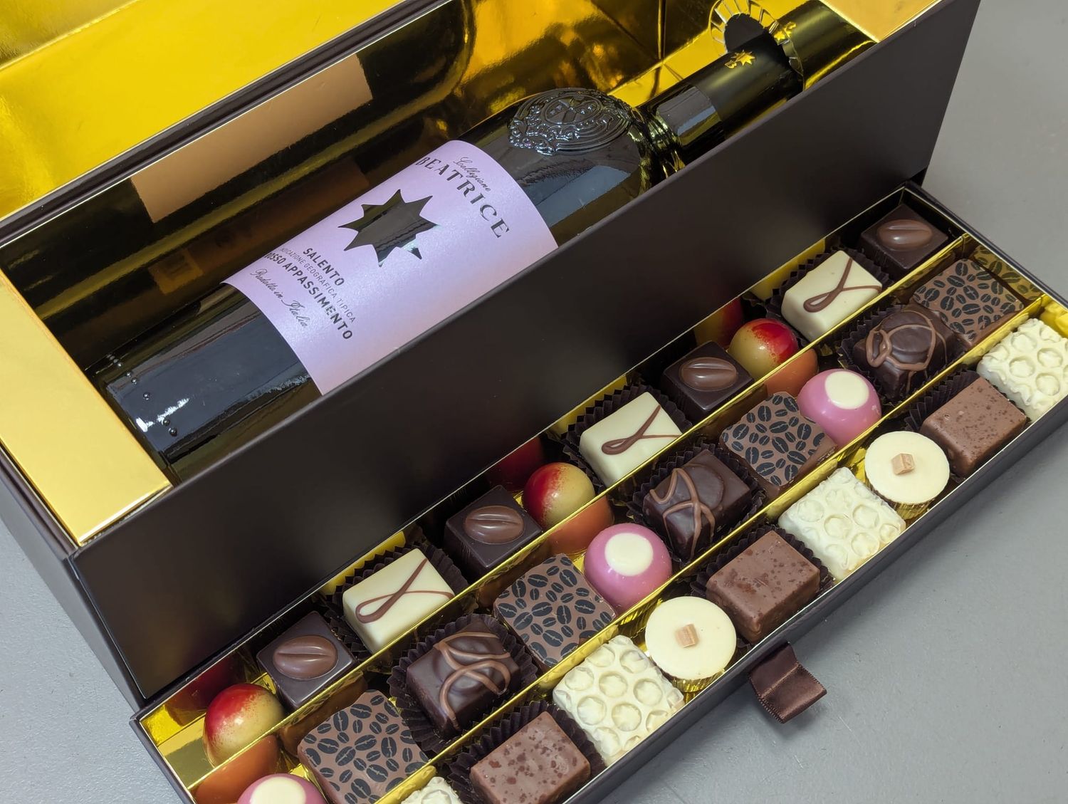 Wijn en chocolade - Luxe giftbox
