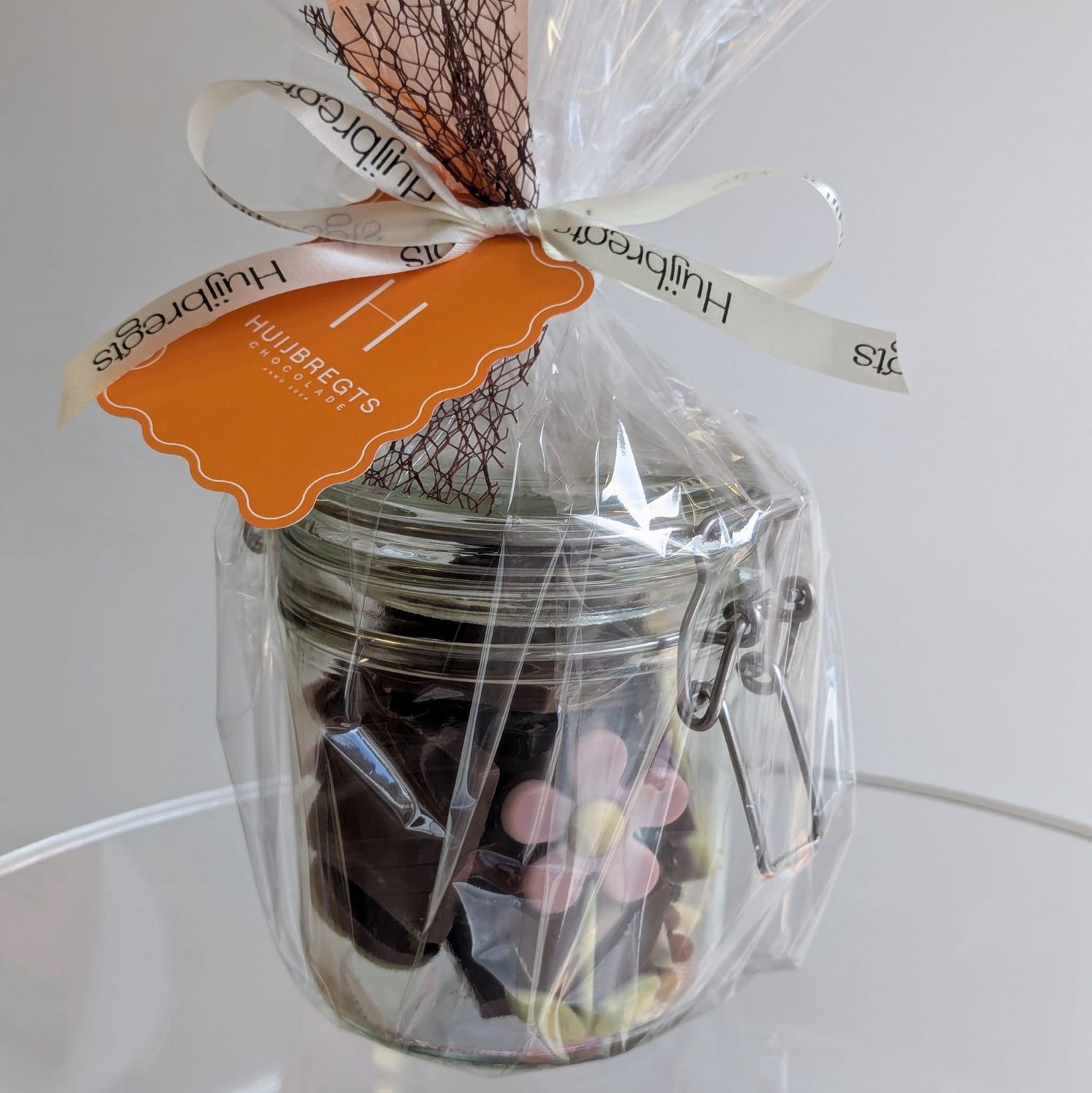 Weckpot gevuld chocolade