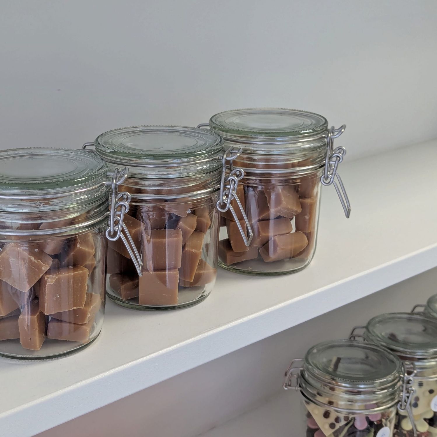 Weckpot gevuld fudge