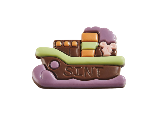 Kleurrijke stoomboot