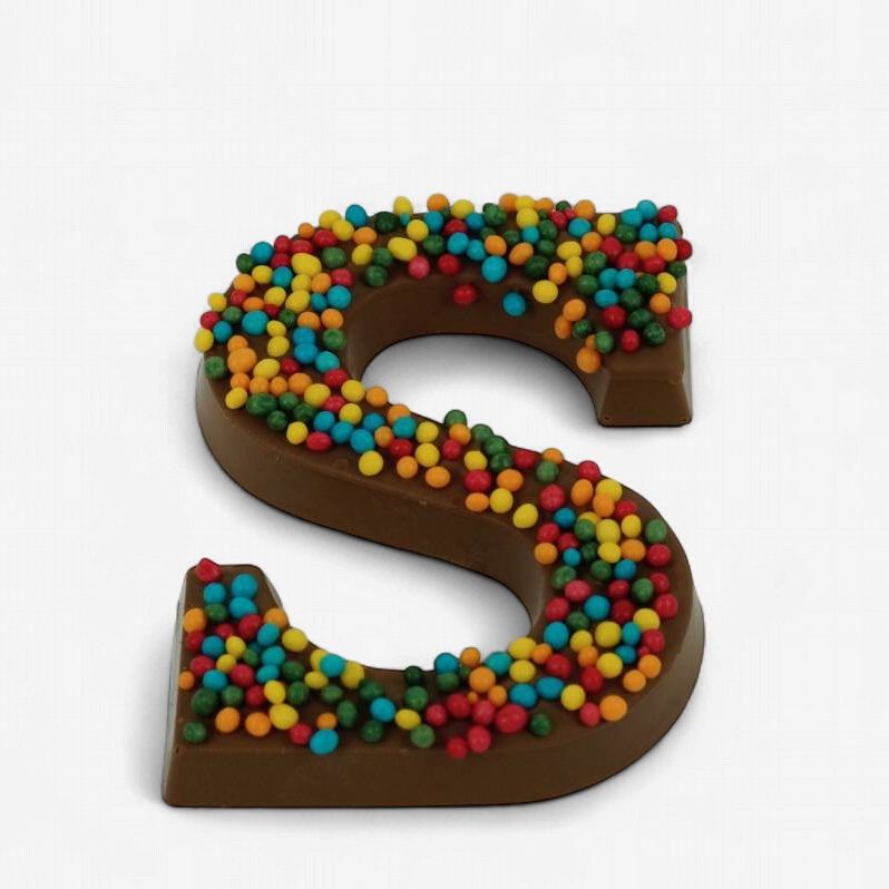 Chocoladeletter klein melk / wit / puur / disco - 100 gr
