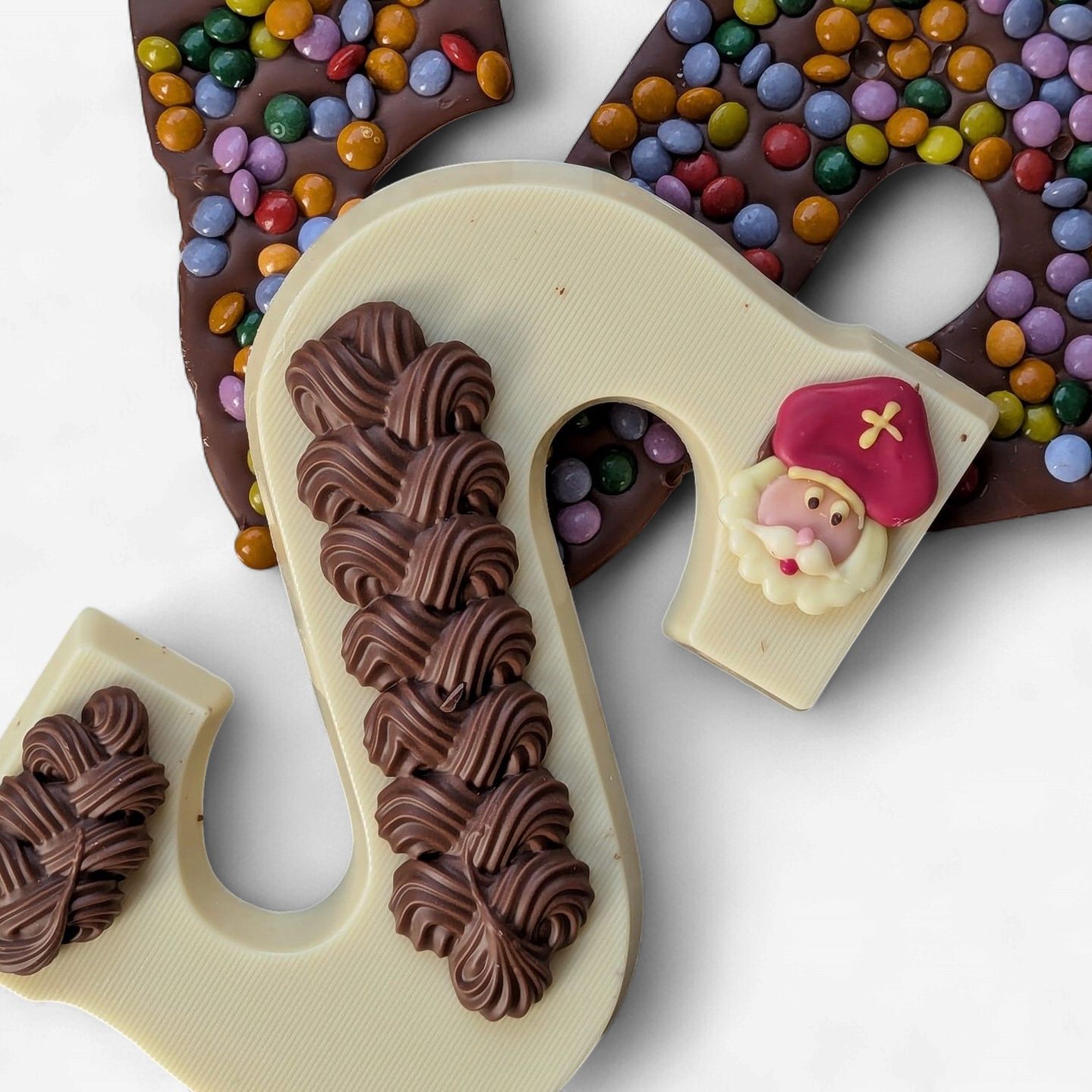 Chocoladeletter luxe melk / wit / puur - 250 gr