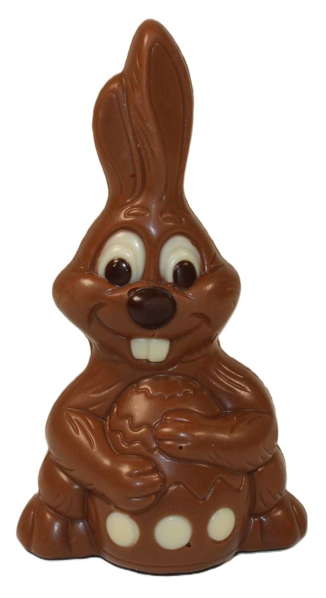 Holfiguur - haas met ei 10cm