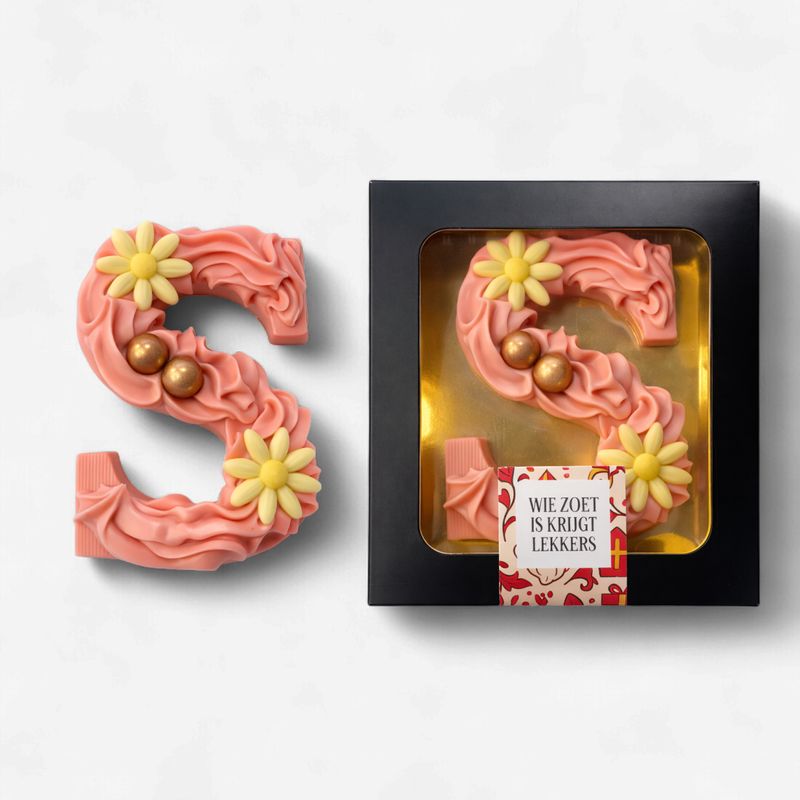 Chocolade letter aardbei 140g - 12st
