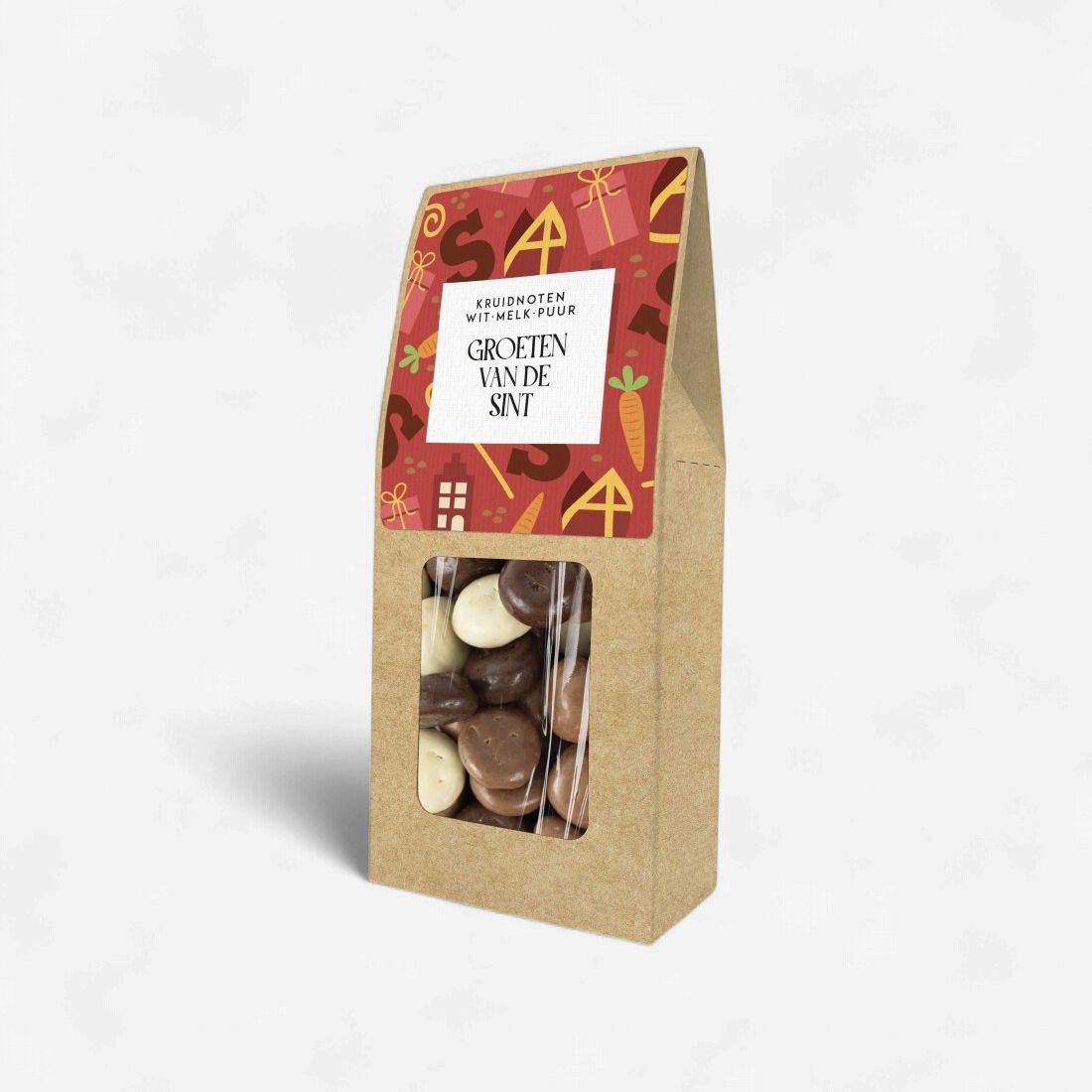 Groeten van de Sint Kruidnoten Chocolade assorti 120g - 12st