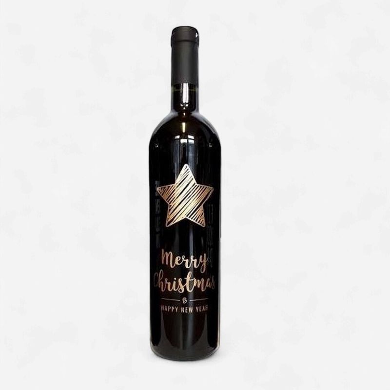 Rode wijn STER goud Merry Christmas 12% 75cl - 6fl