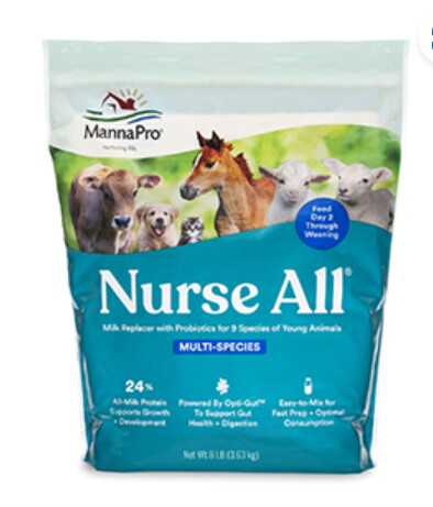 Manna Pro Nurse All Multi-Species Milk Replacer - 8 lb