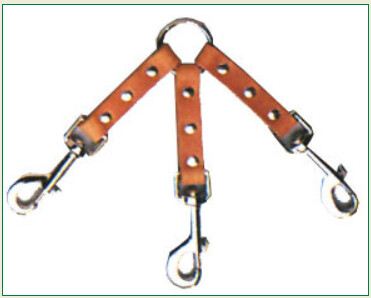 SUNGLO POLY COATED THREE DOG COUPLET - ORANGE