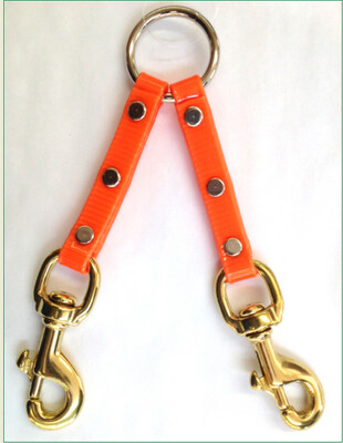 SUNGLO POLY COATED TWO DOG COUPLET - ORANGE