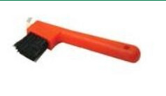 7&quot; HOOF PICK WITH BRUSH - RED