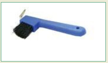7" HOOF PICK WITH BRUSH - BLUE