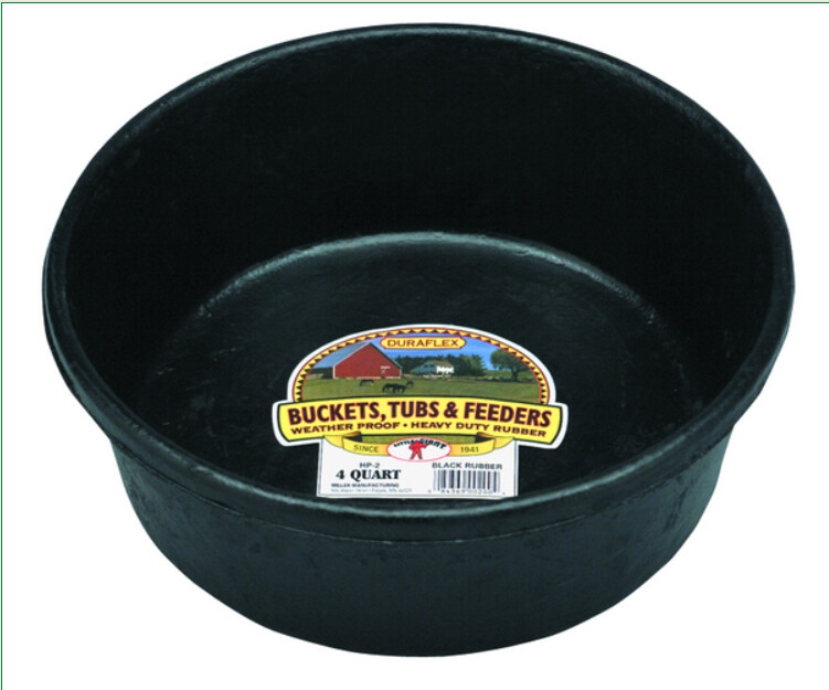 FEEDER ROUND 4-QUART RUBBER BLACK