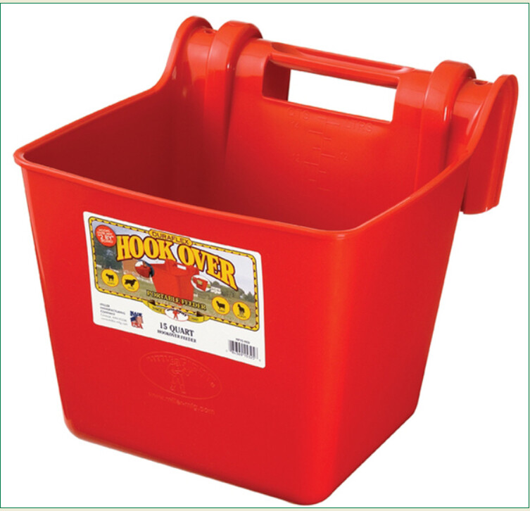 FEEDER HOOK-OVER 15-QUART RUBBER RED