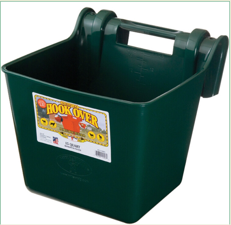 EEDER HOOK-OVER 15-QUART RUBBER GREEN