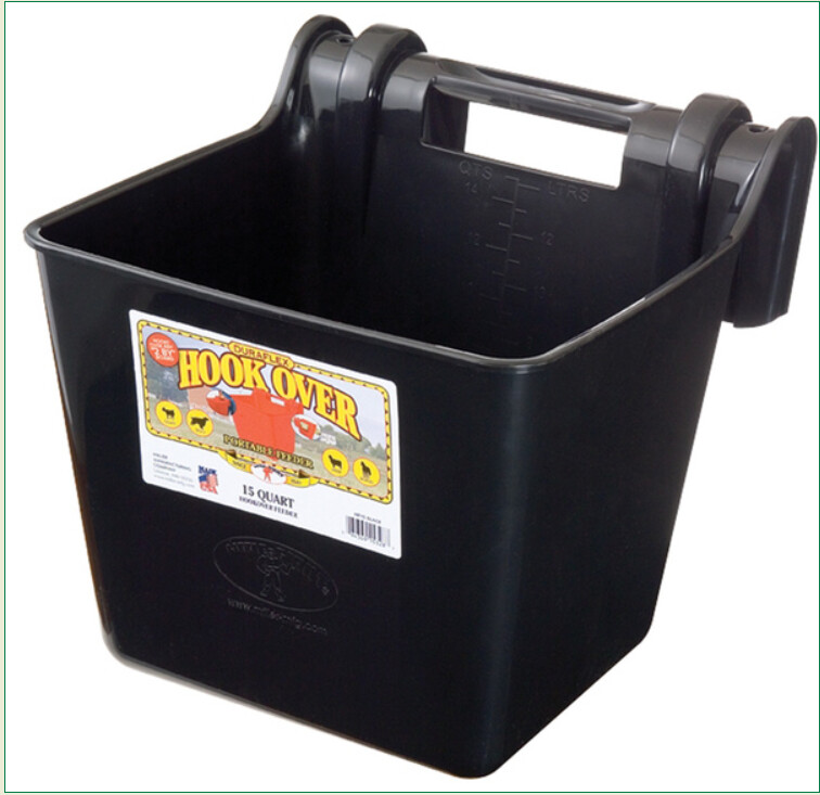 FEEDER HOOK-OVER 15-QUART RUBBER BLACK