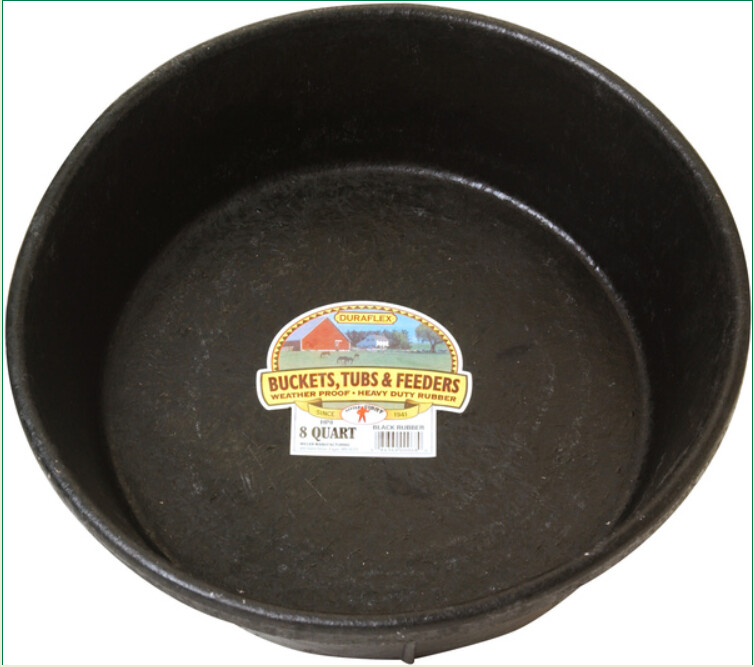 FEEDER ROUND 8-QUART RUBBER BLACK