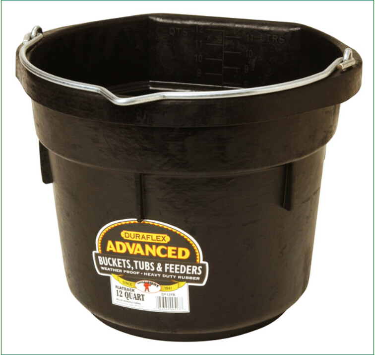 LITTLE GIANT 12 QUART RUBBER FLAT BACK BUCKET