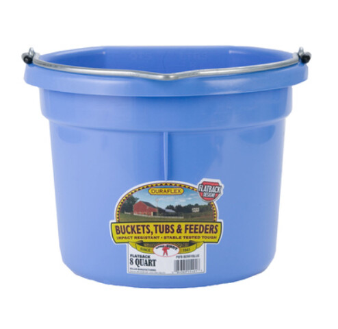 FLAT BACK PLASTIC BUCKET- 8 QUART