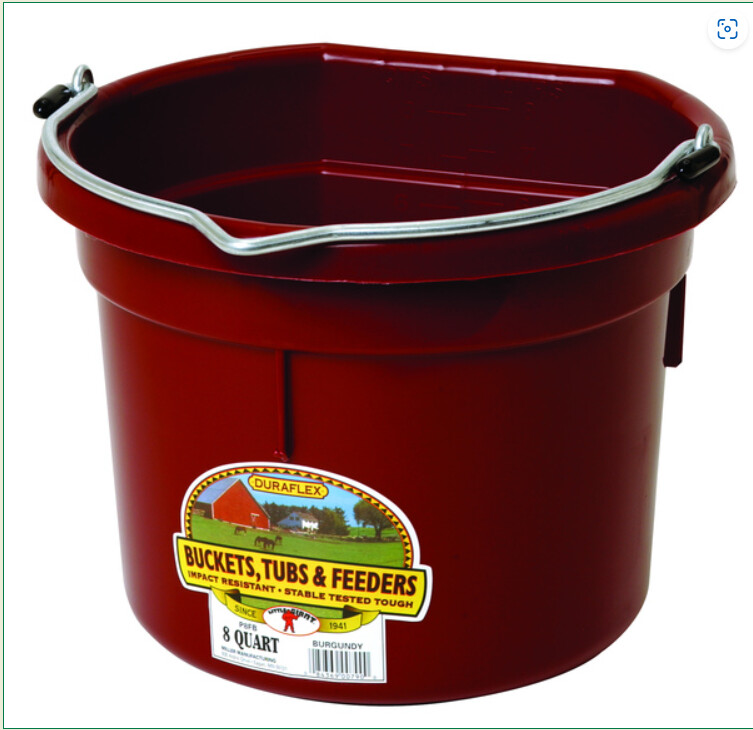 FLAT BACK PLASTIC BUCKET Burg - 8 quart