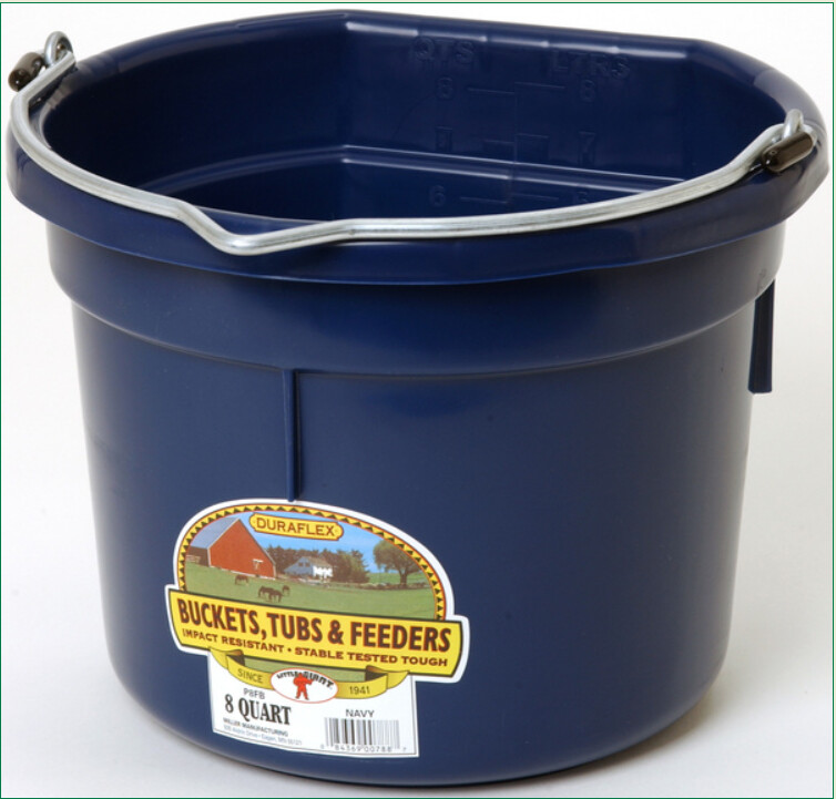PLASTIC FLAT BACK BUCKET 8 QT - NAVY