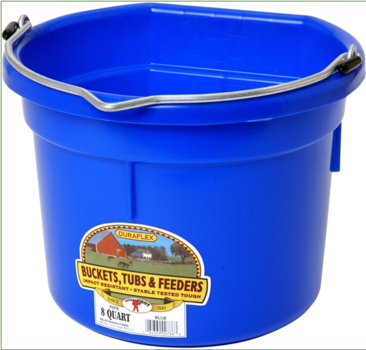 PLASTIC FLAT BACK BUCKET 8 QT - BLUE