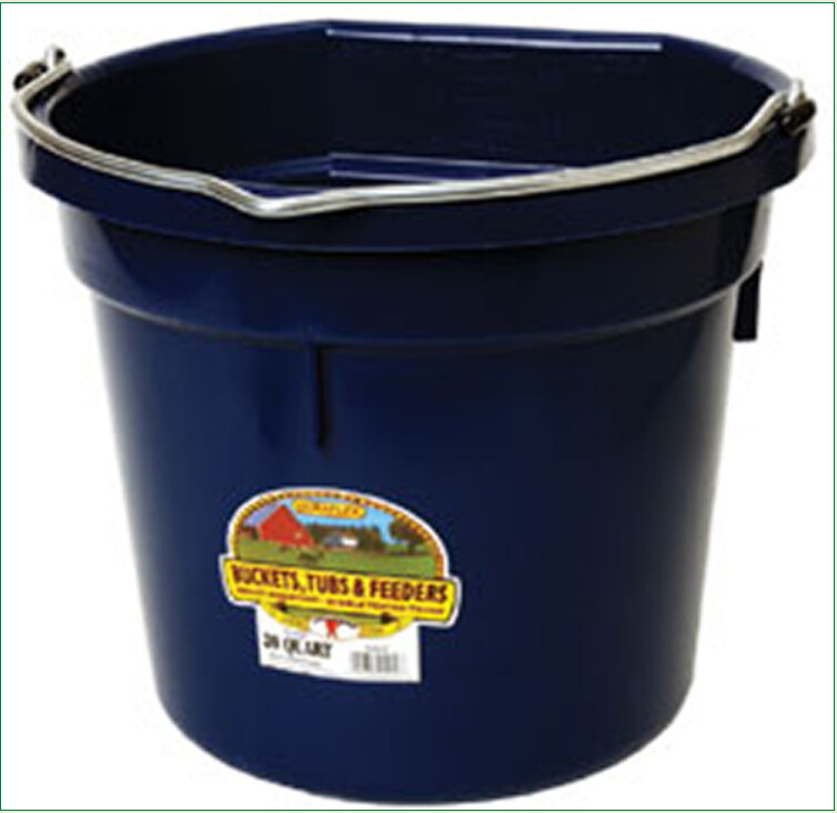 FLAT BACK 20 QUART PLASTIC BUCKET - NAVY