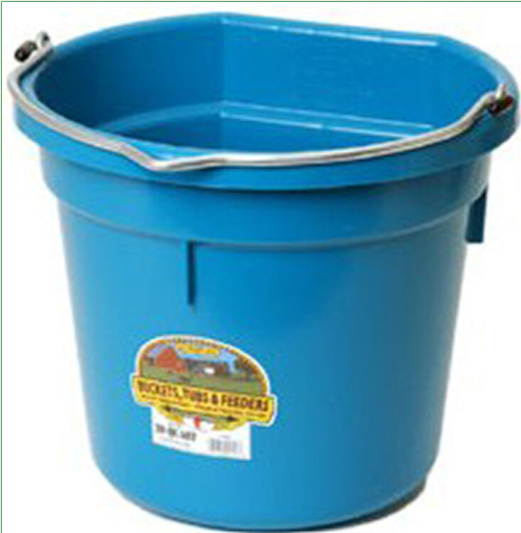 FLAT BACK 20 QUART PLASTIC BUCKET - TEAL
