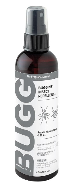 BUGGINS Insect Repellent IV No Fragrance Added. 25% DEET Repellent for Mosquitoes and Ticks.