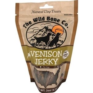 THE WILD BONE CO. NATURAL DOG TREATS - VENISON JERKY