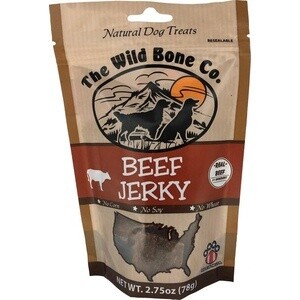 THE WILD BONE CO. NATURAL DOG TREATS - BEEF JERKY