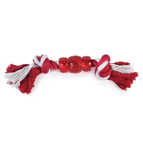 Grriggles Rope N Rubber Bone - Red