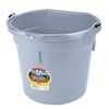 Flat Back 20qt Plastic Bucket- Gray